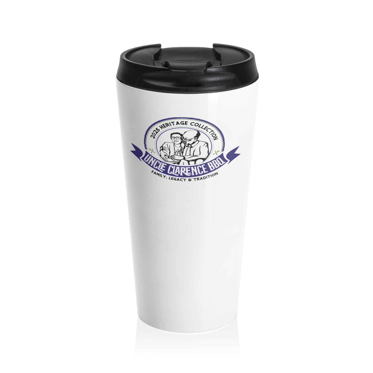 Travel Mug - Uncle Clarence BBQ 2025 Heritage Logo Family Legacy Tradition