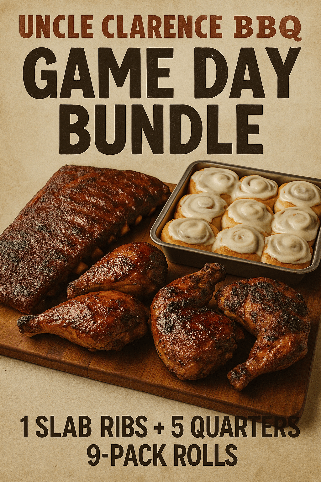 Game Day BBQ Bundles – Rib, Chicken & Roll Combos - Uncle Clarence BBQ
