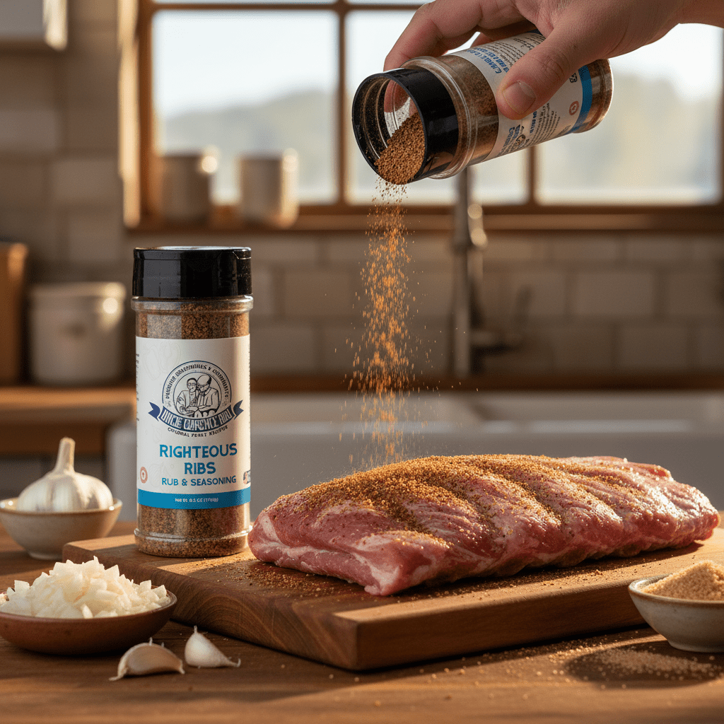 Righteous Ribs Rub Seasoning – 12 - Pack Case | Uncle Clarence BBQ Wholesale - Uncle Clarence BBQ