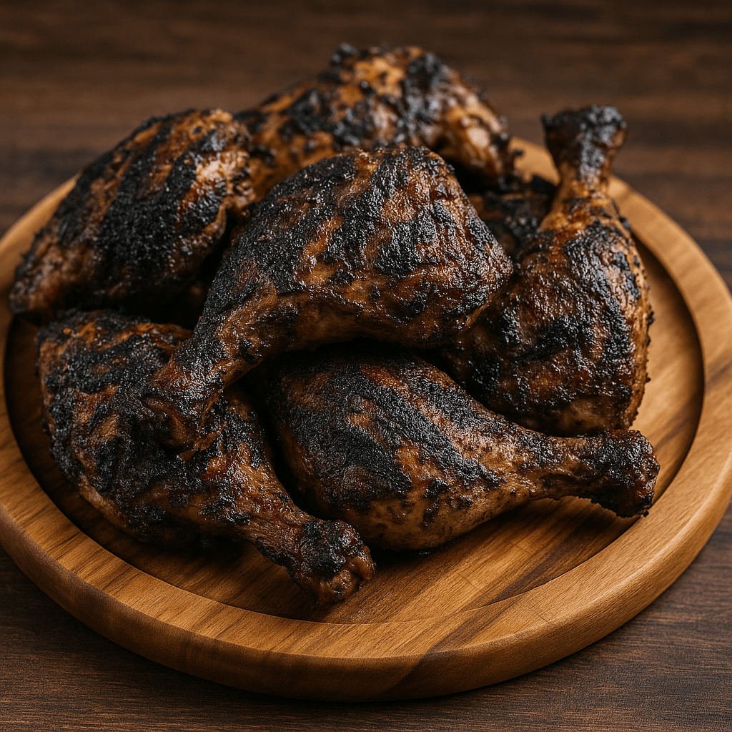 Smoked Caribbean Jerk Chicken Quarters – Oversized Cut - Uncle Clarence BBQ