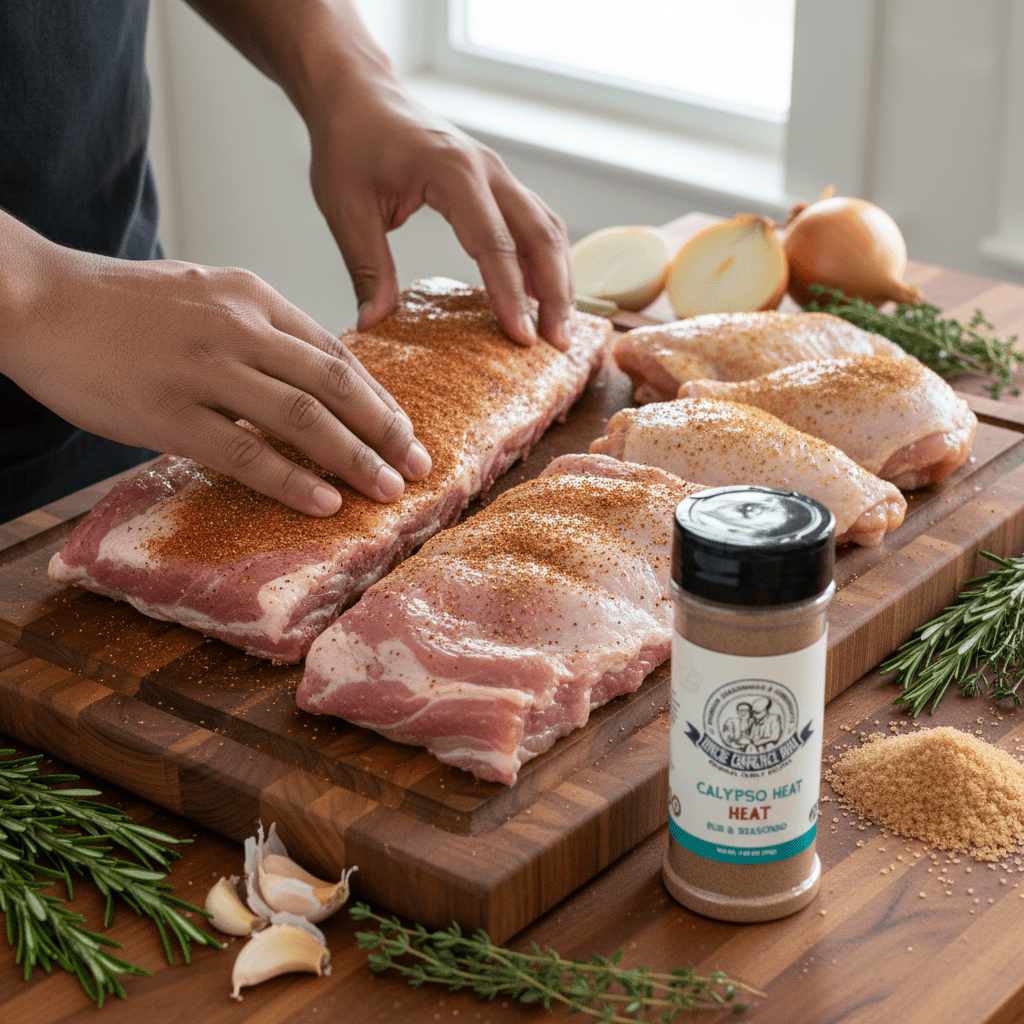 Two - Spice Gift Box – Righteous Ribs with a Kick & Calypso Heat Jerk Rub | Uncle Clarence BBQ - Uncle Clarence BBQ