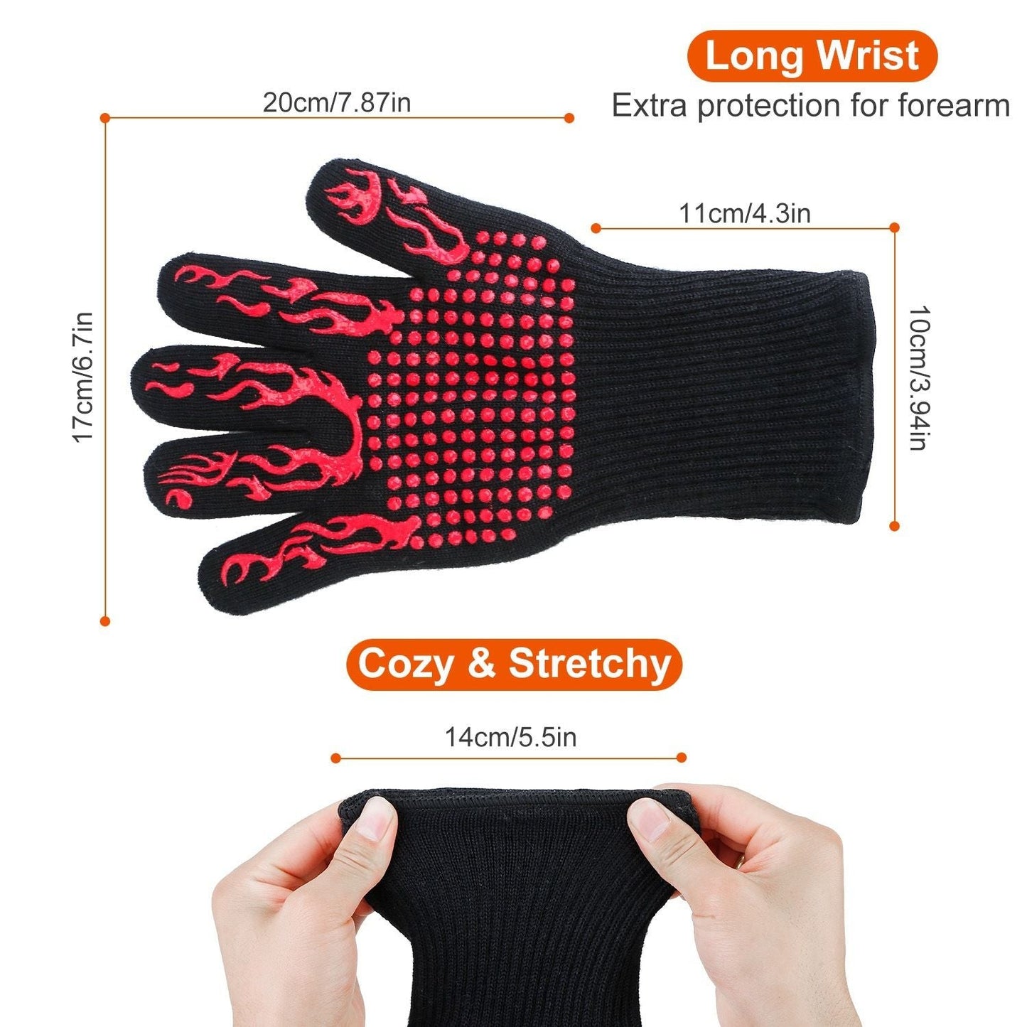 UCBBQ Carbon Fiber Extreme Heat BBQ Gloves – 1472°F Resistant, Non - Slip Silicone Grip, Premium BBQ Protection - Uncle Clarence BBQ