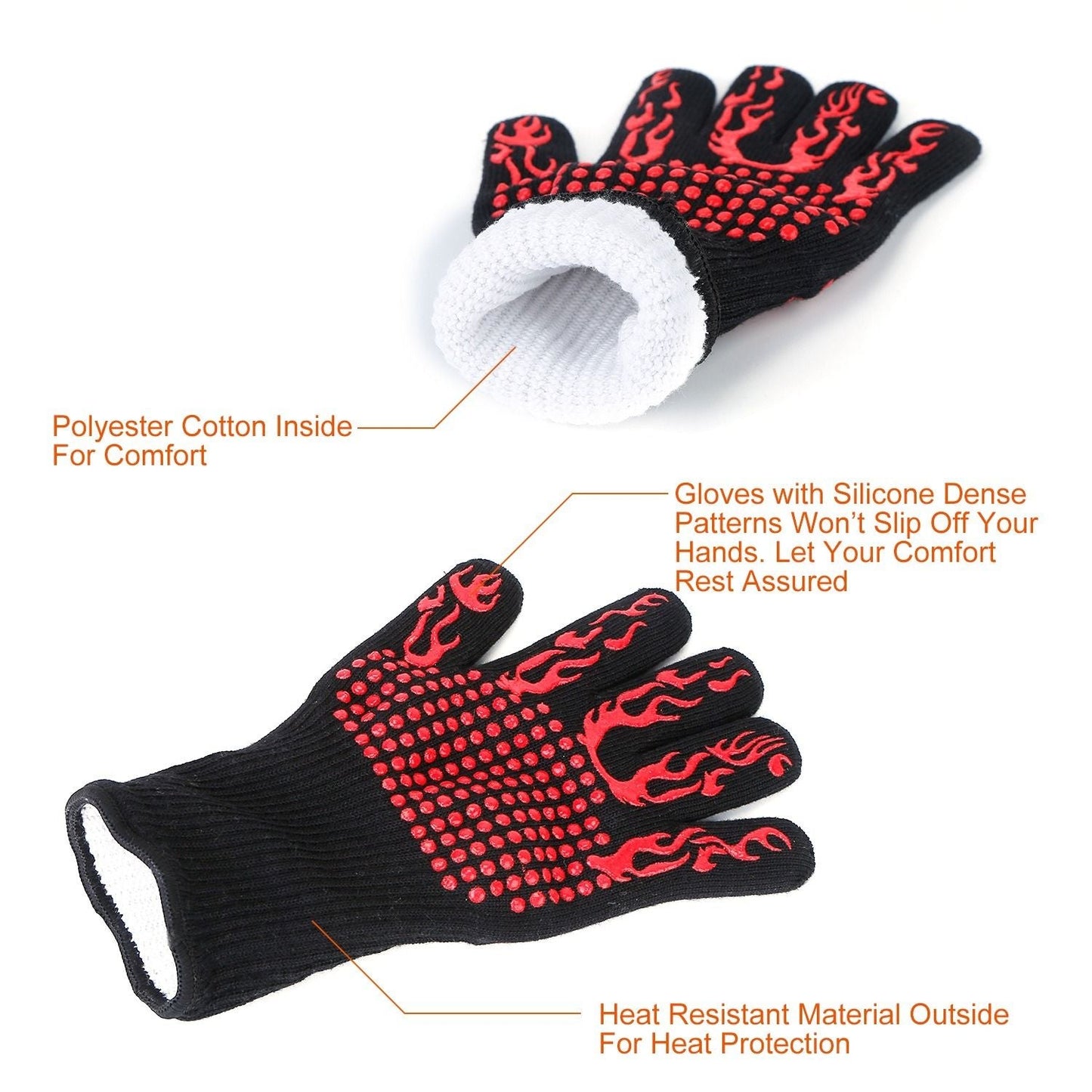 UCBBQ Carbon Fiber Extreme Heat BBQ Gloves – 1472°F Resistant, Non - Slip Silicone Grip, Premium BBQ Protection - Uncle Clarence BBQ