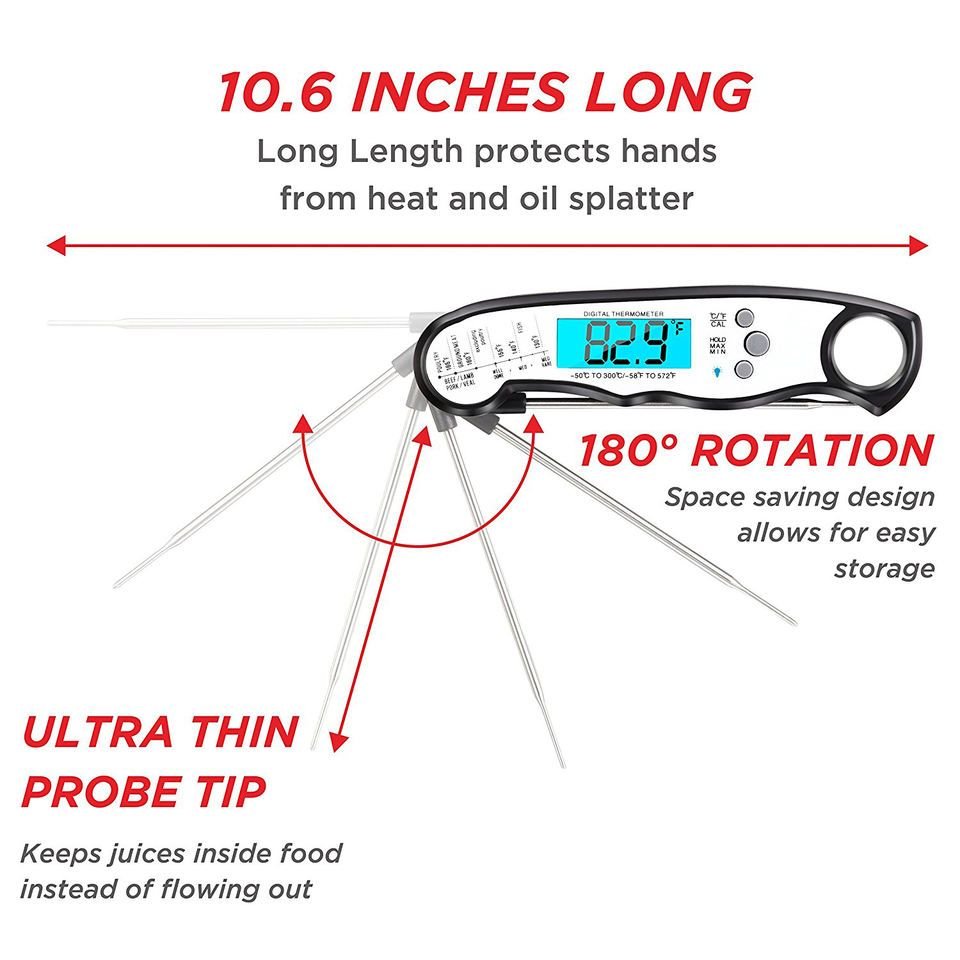 UCBBQ Quick - Read LED Meat Thermometer - Uncle Clarence BBQ