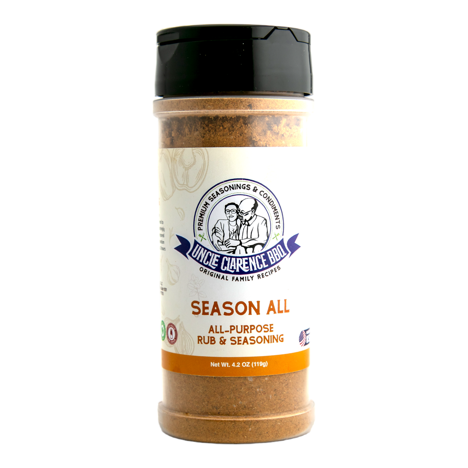 Uncle Clarence BBQ Season All, an all purpose herb spice blend for versatile seasoning in cooking