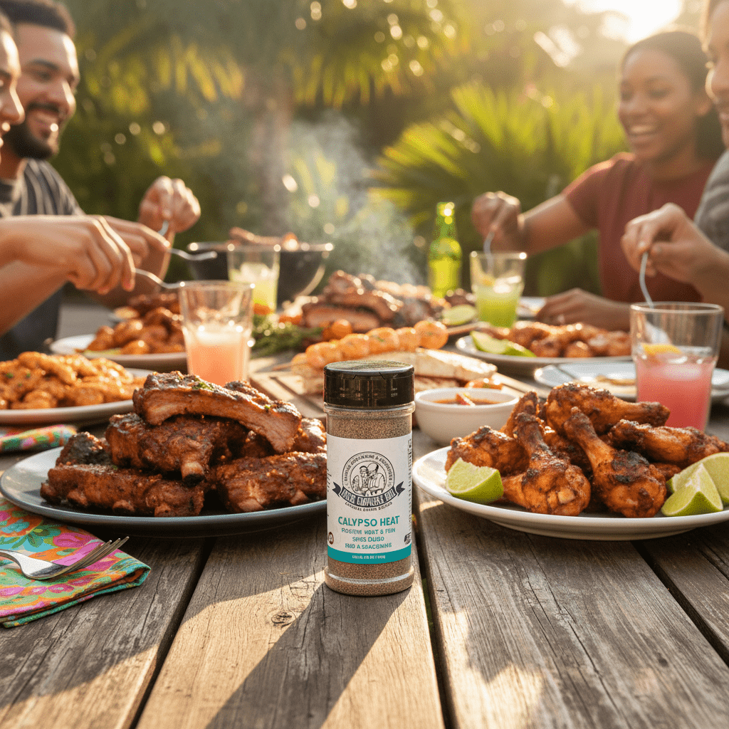 Uncle Clarence BBQ Calypso Heat – Caribbean Jerk Rub & Seasoning, 18 - Spice Blend, All - Natural, Kosher Certified, 4.8 oz - Uncle Clarence BBQ