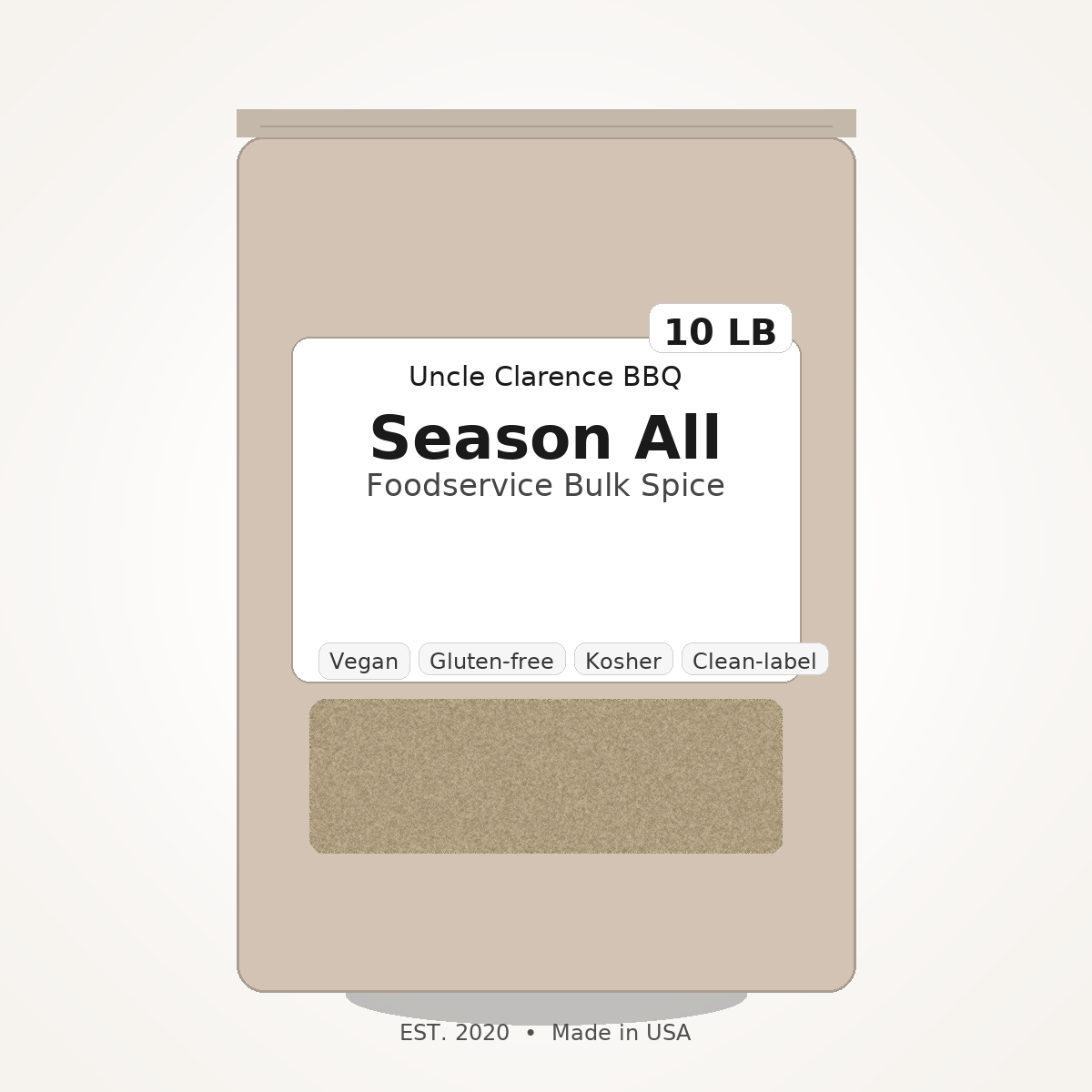 Uncle Clarence BBQ Season All — Foodservice Bulk - Uncle Clarence BBQ