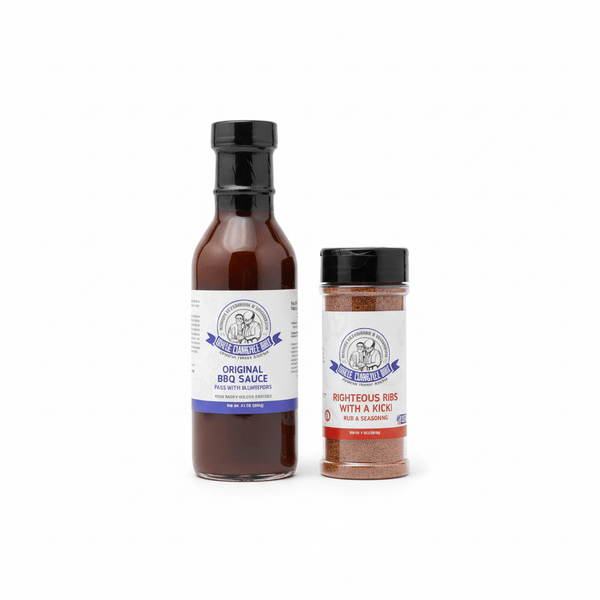 Uncle Clarence BBQ Starter Gift Set – Blueberry BBQ Sauce & Righteous Ribs Rub - Uncle Clarence BBQ