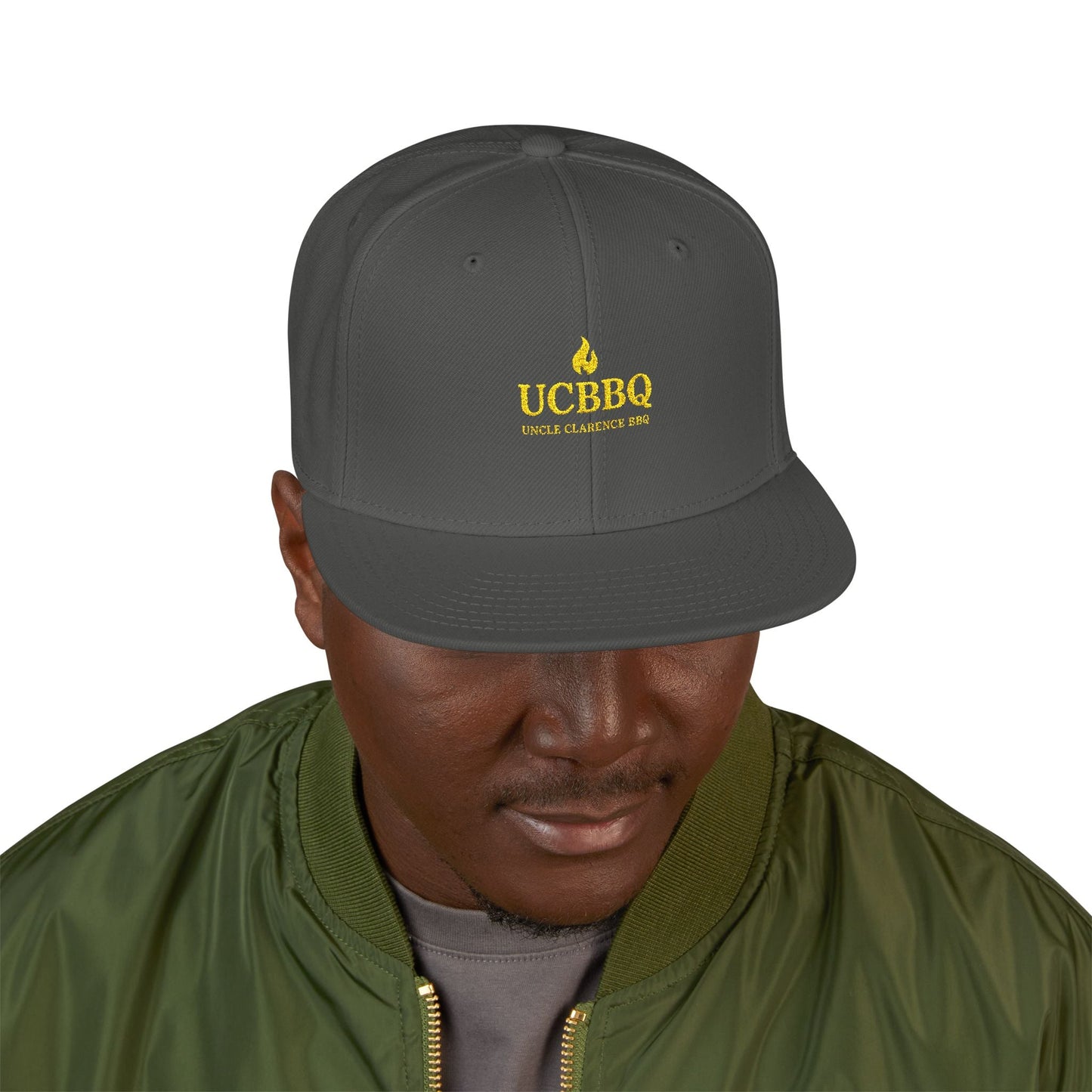 Uncle Clarence BBQ – UCBBQ Flame Snapback (Heritage Embroidery Edition) - Uncle Clarence BBQ