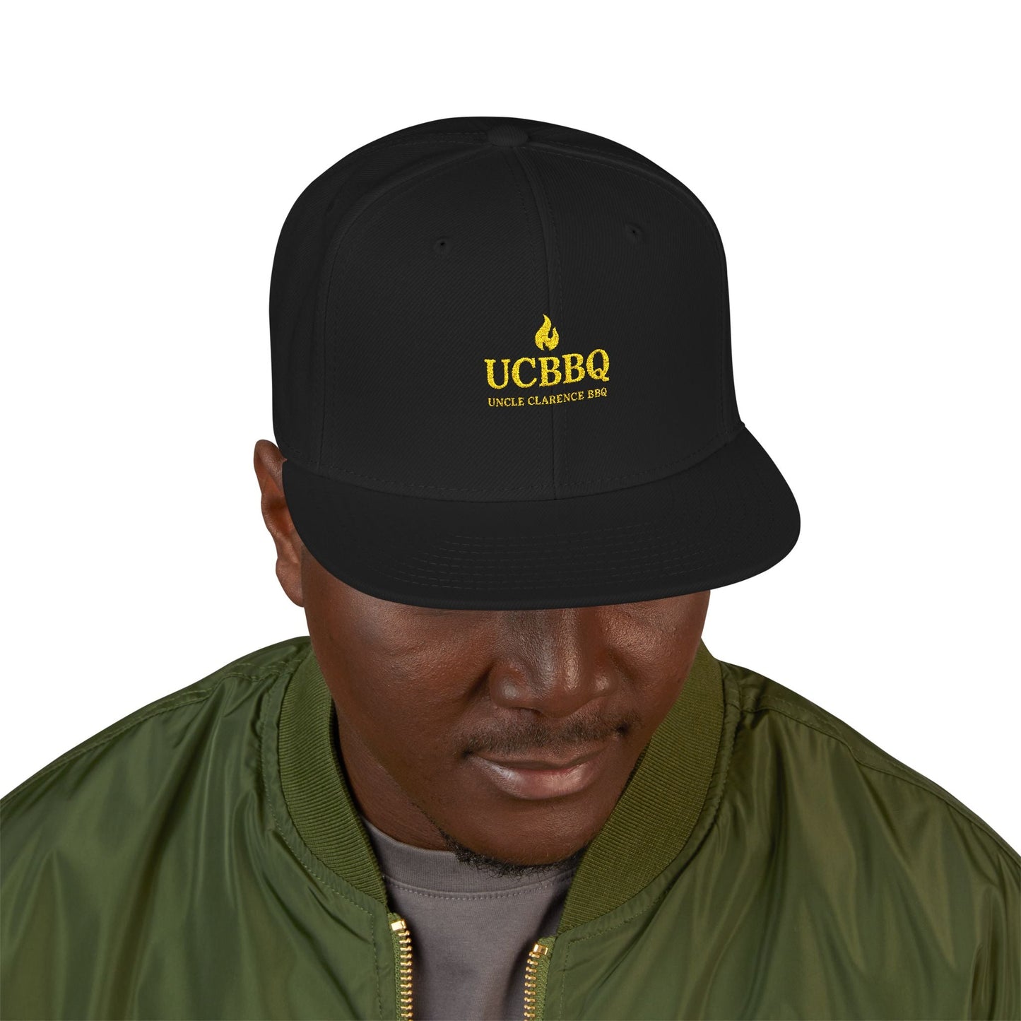 Uncle Clarence BBQ – UCBBQ Flame Snapback (Heritage Embroidery Edition) - Uncle Clarence BBQ