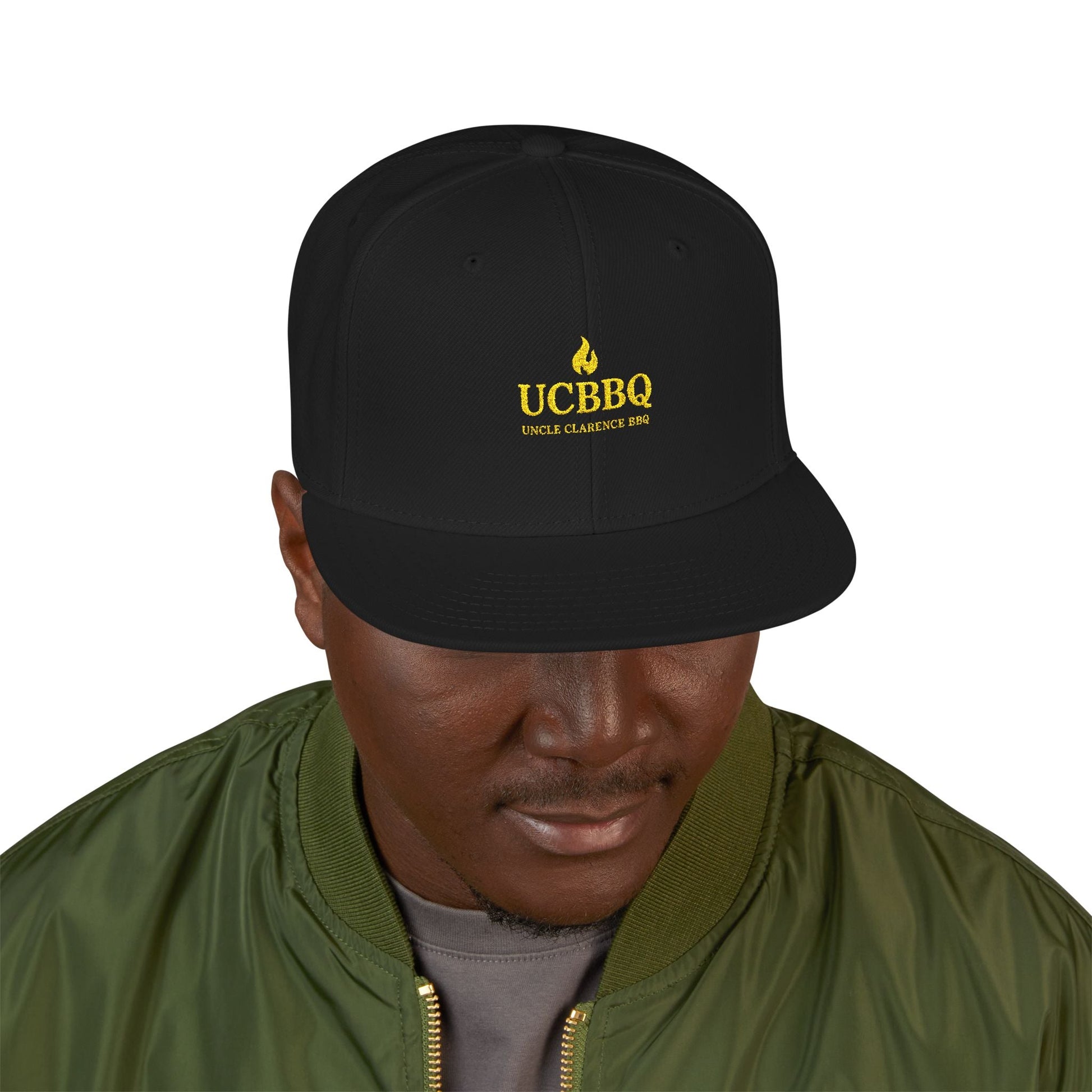 Uncle Clarence BBQ – UCBBQ Flame Snapback (Heritage Embroidery Edition) - Uncle Clarence BBQ