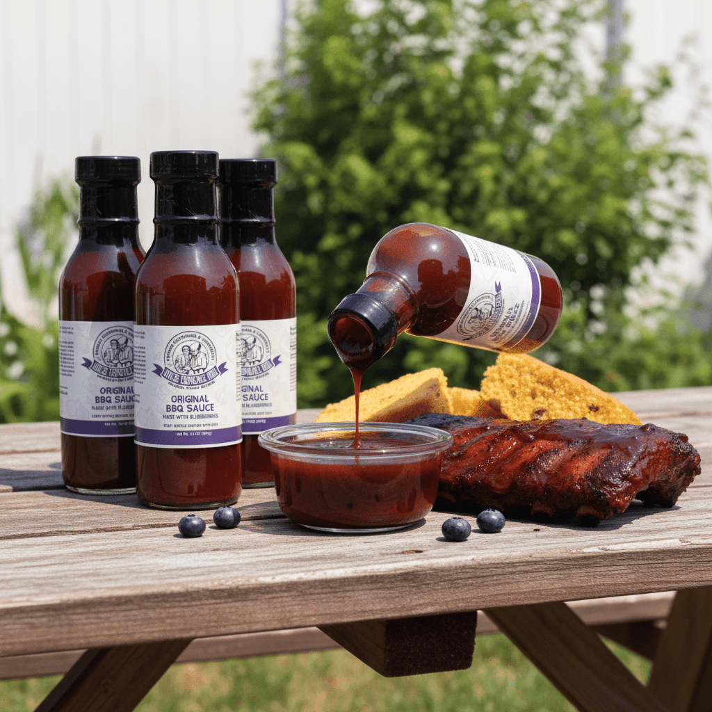 Uncle Clarence Original BBQ Sauce 6 - Pack Case | All - Natural, Gluten - Free, Sweet & Smoky Blueberry BBQ - Uncle Clarence BBQ
