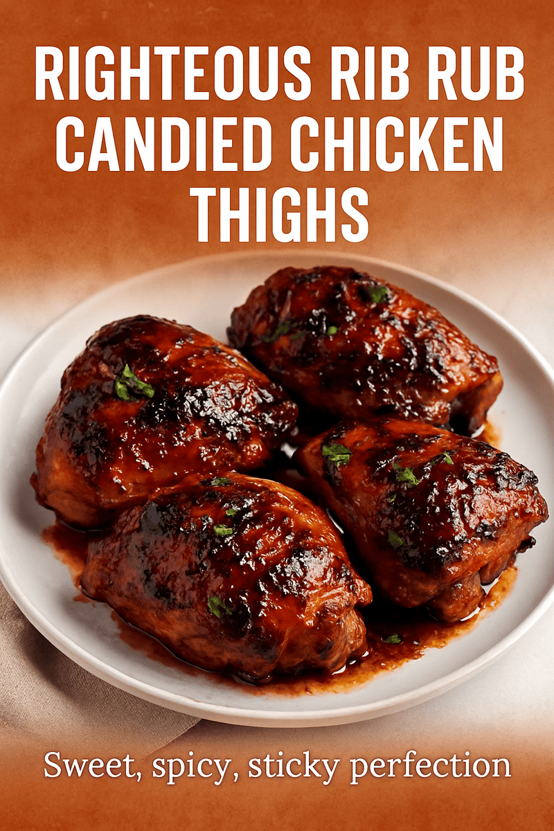 Righteous Rib Rub Candied Chicken Thighs | Sweet, Spicy, Sticky Perfection - Uncle Clarence BBQ