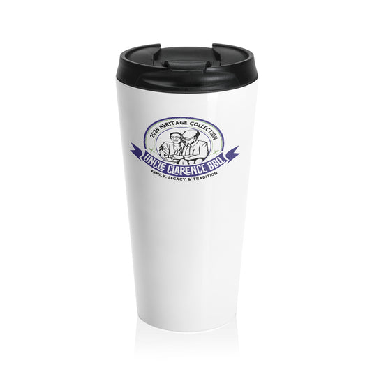Travel Mug - Uncle Clarence BBQ 2025 Heritage Logo Family Legacy Tradition