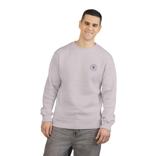 UCBBQ Premium Embroidered Monogram Crewneck – Salt & Pepper / Heritage Lavender