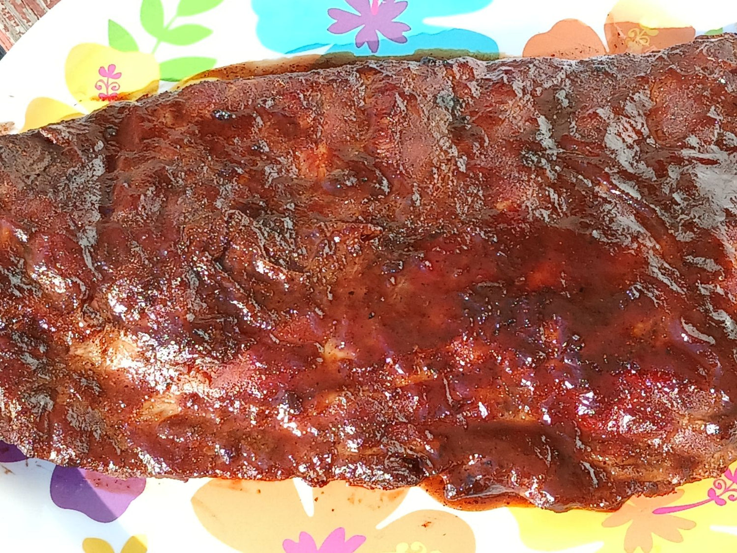 Full Slab Uncle Clarence's Smoked BBQ Pork Spare Ribs - Authentic BBQ Catering