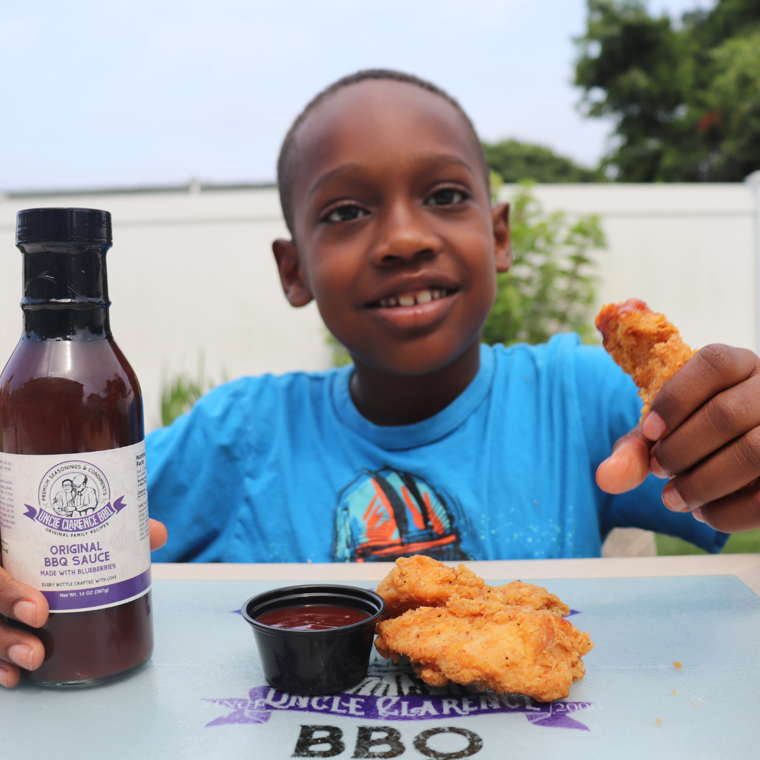 Blueberry-Infused Uncle Clarence BBQ Original BBQ Sauce.