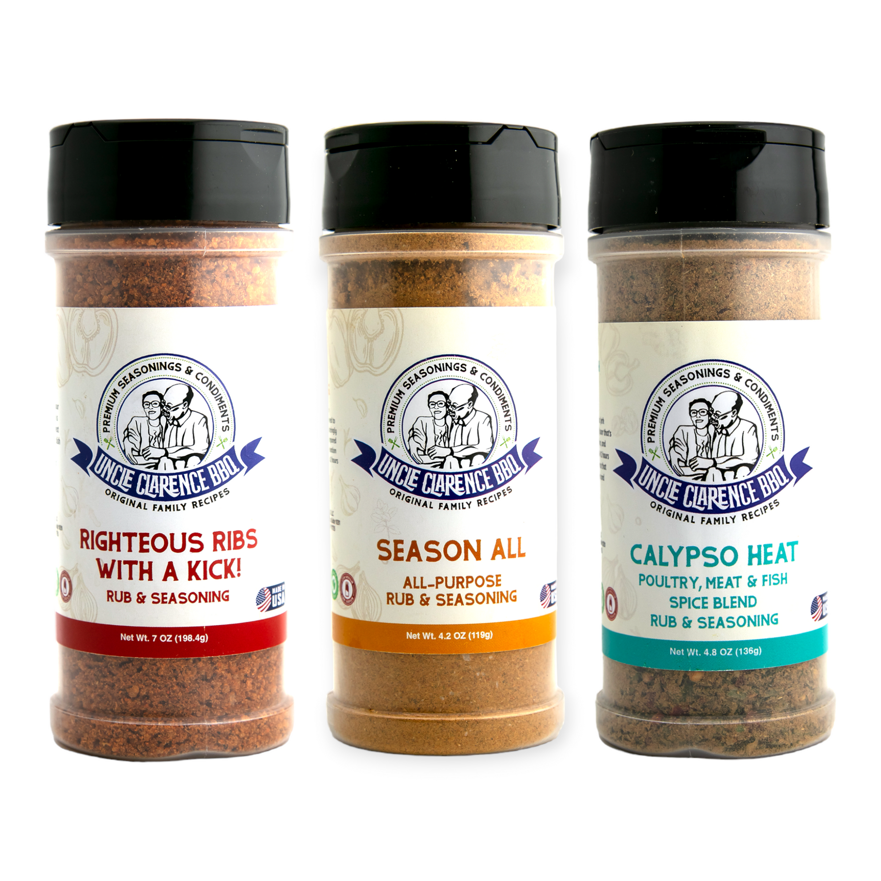 Uncle Clarence BBQ Flavors Rub Spice Set.