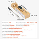 Bluetooth meat thermometer with bamboo design for accurate cooking temperatures and a user-friendly display.