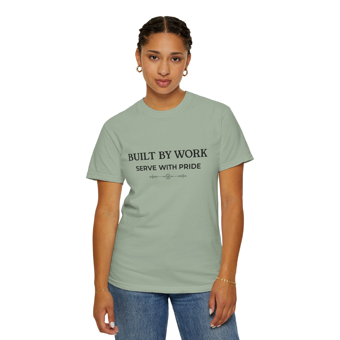 Built by Work T-Shirt – Heavyweight Comfort Colors 1717 Garment - Dyed Tee | Uncle Clarence BBQ - Uncle Clarence BBQ