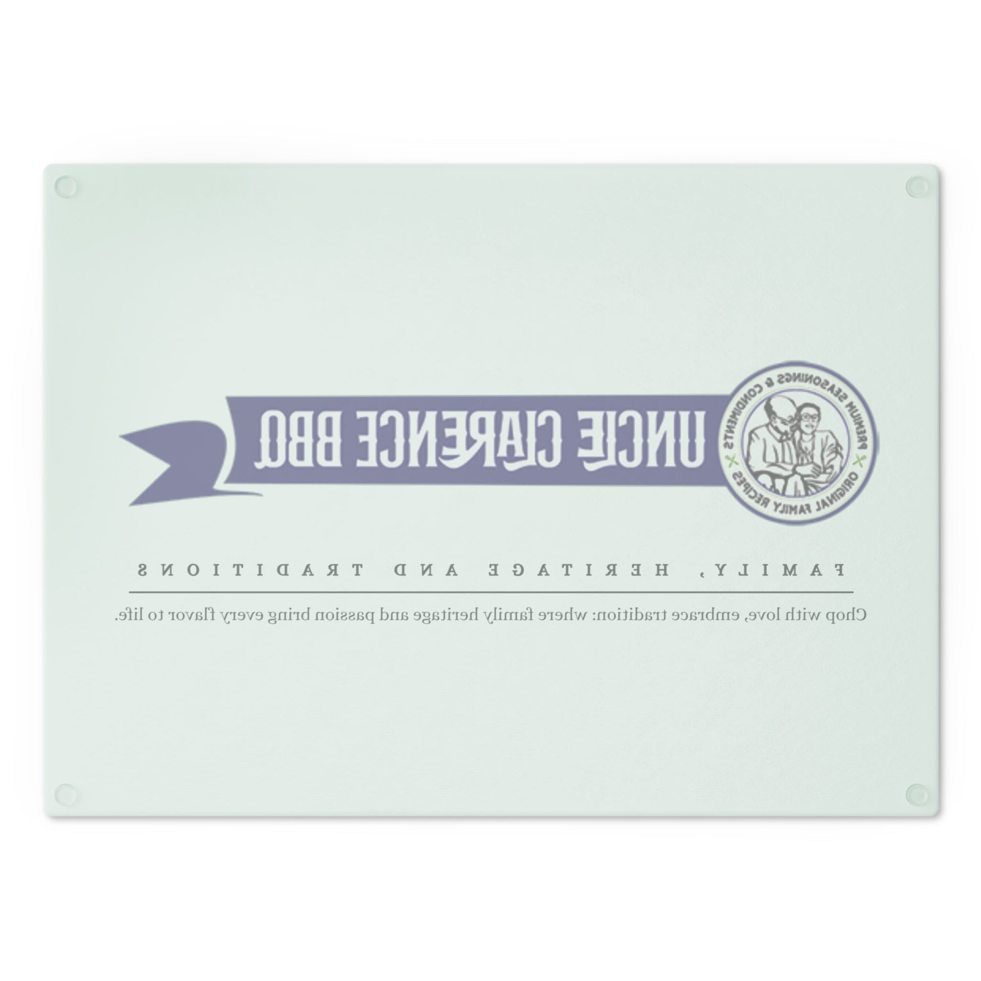 Cutting Board - Family Heritage and Tradition Uncle Clarence BBQ Execute Logo - Uncle Clarence BBQ