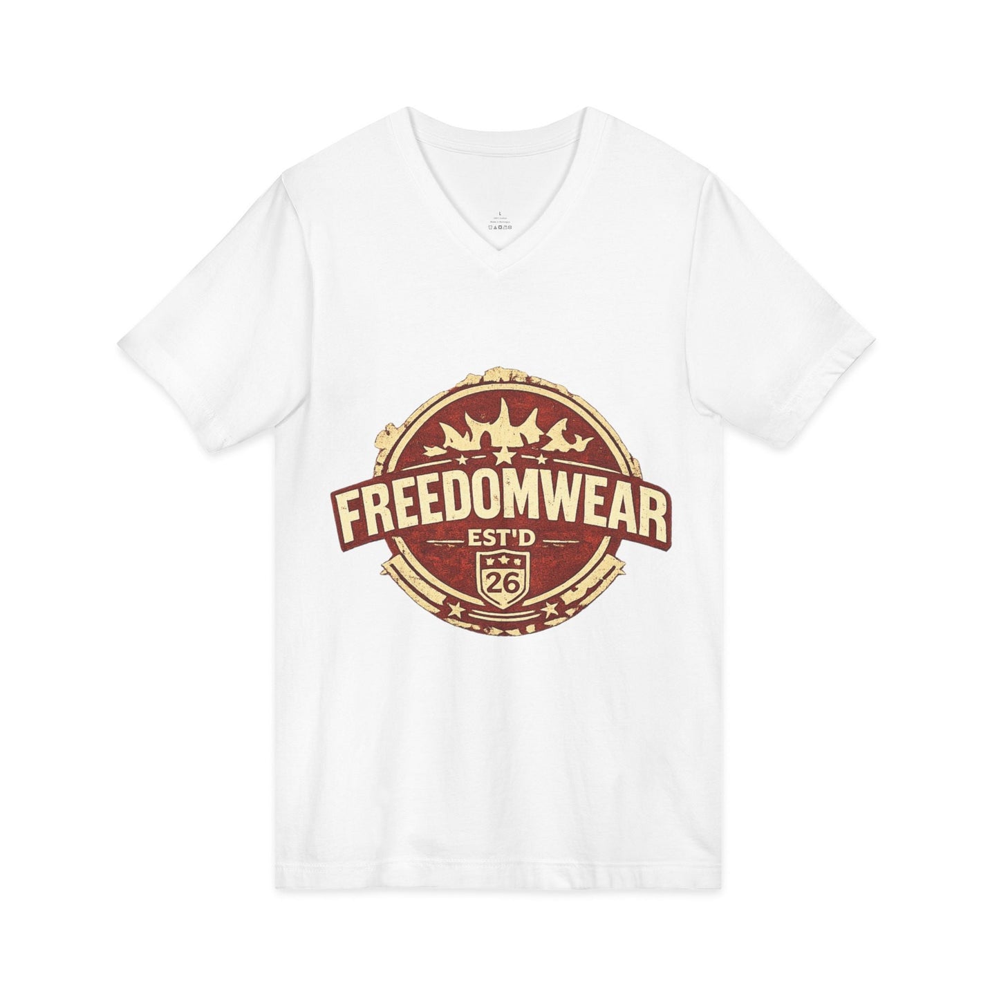 FreedomWear Built By Work V - Neck T-Shirt | Rustic Red Workwear Graphic Tee for Men - Uncle Clarence BBQ