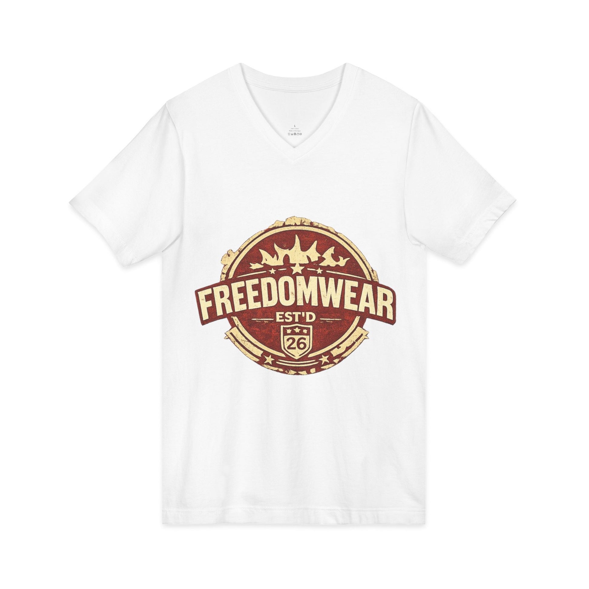 FreedomWear Built By Work V - Neck T-Shirt | Rustic Red Workwear Graphic Tee for Men - Uncle Clarence BBQ