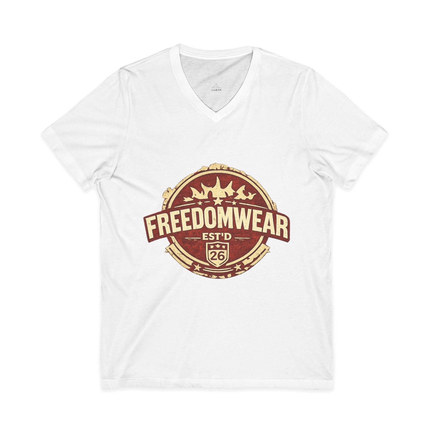 FreedomWear Built By Work V - Neck T-Shirt | Rustic Red Workwear Graphic Tee for Men - Uncle Clarence BBQ