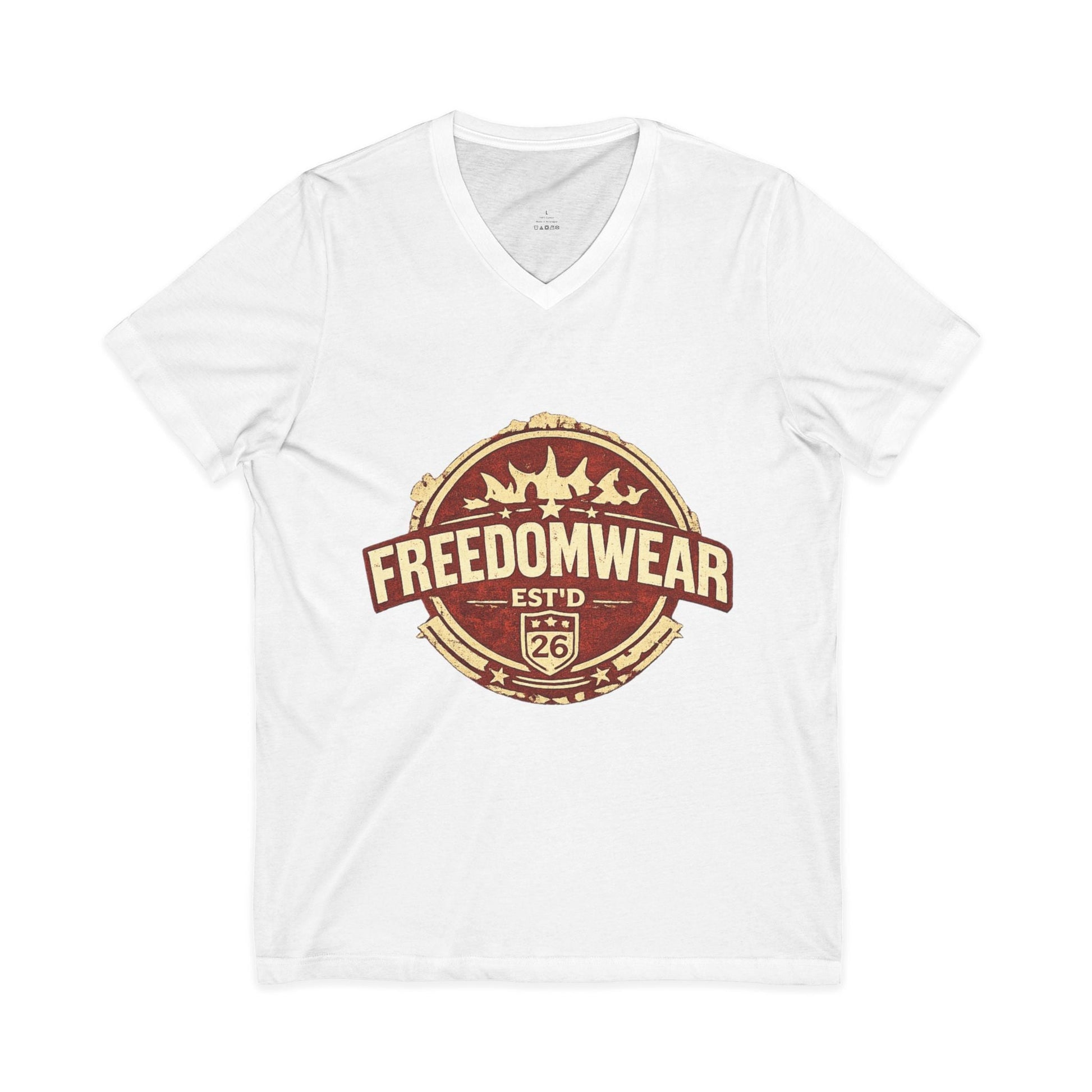 FreedomWear Built By Work V - Neck T-Shirt | Rustic Red Workwear Graphic Tee for Men - Uncle Clarence BBQ