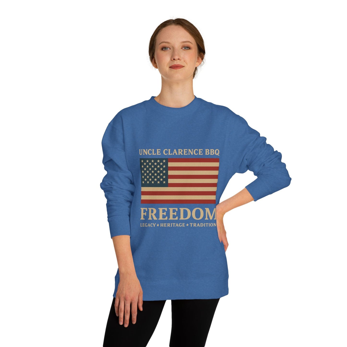 FreedomWear Heritage Flag Crew Neck Sweatshirt | Uncle Clarence BBQ - Uncle Clarence BBQ