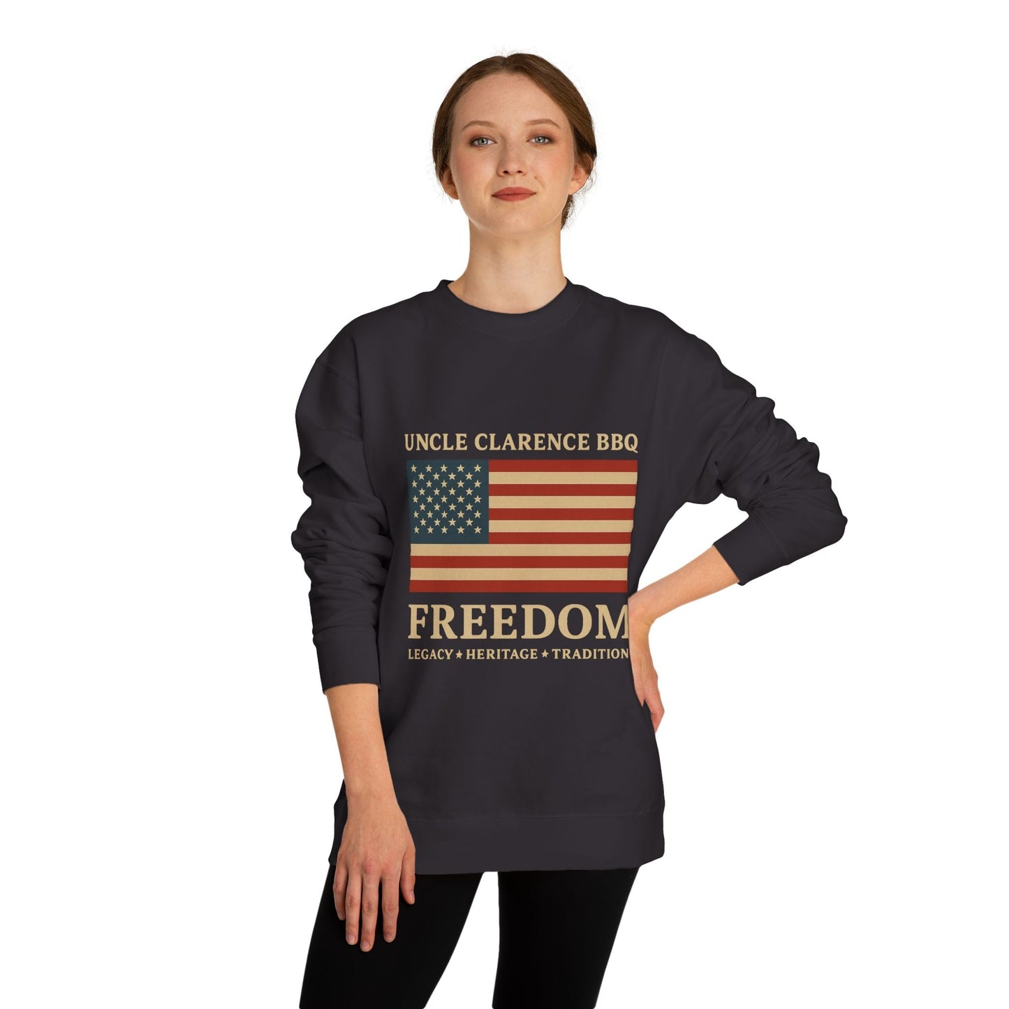 FreedomWear Heritage Flag Crew Neck Sweatshirt | Uncle Clarence BBQ - Uncle Clarence BBQ