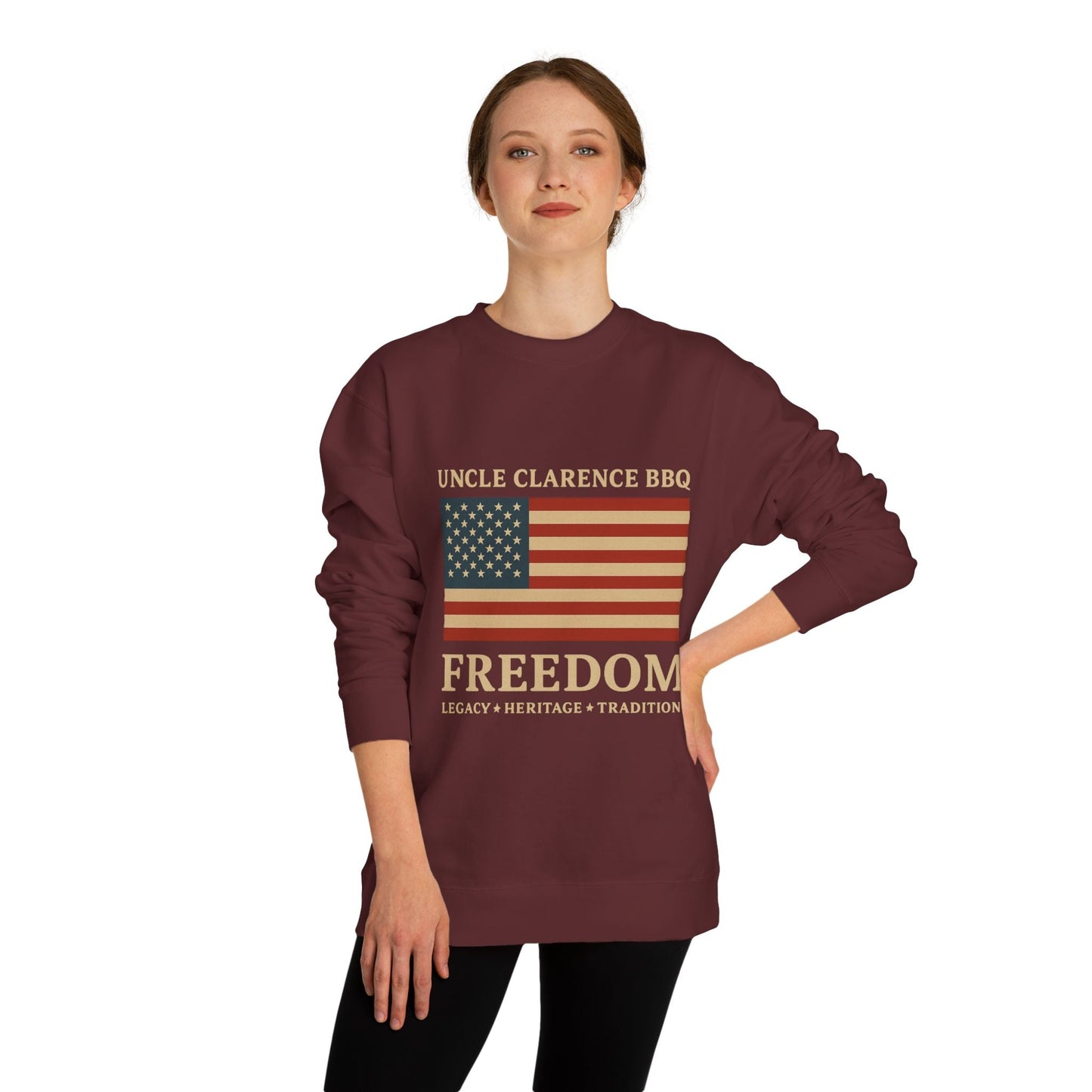 FreedomWear Heritage Flag Crew Neck Sweatshirt | Uncle Clarence BBQ - Uncle Clarence BBQ