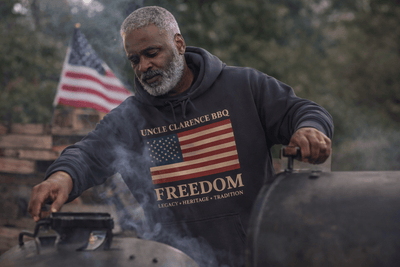FreedomWear Heritage Flag Hoodie | Premium American BBQ Apparel by Uncle Clarence BBQ - Uncle Clarence BBQ