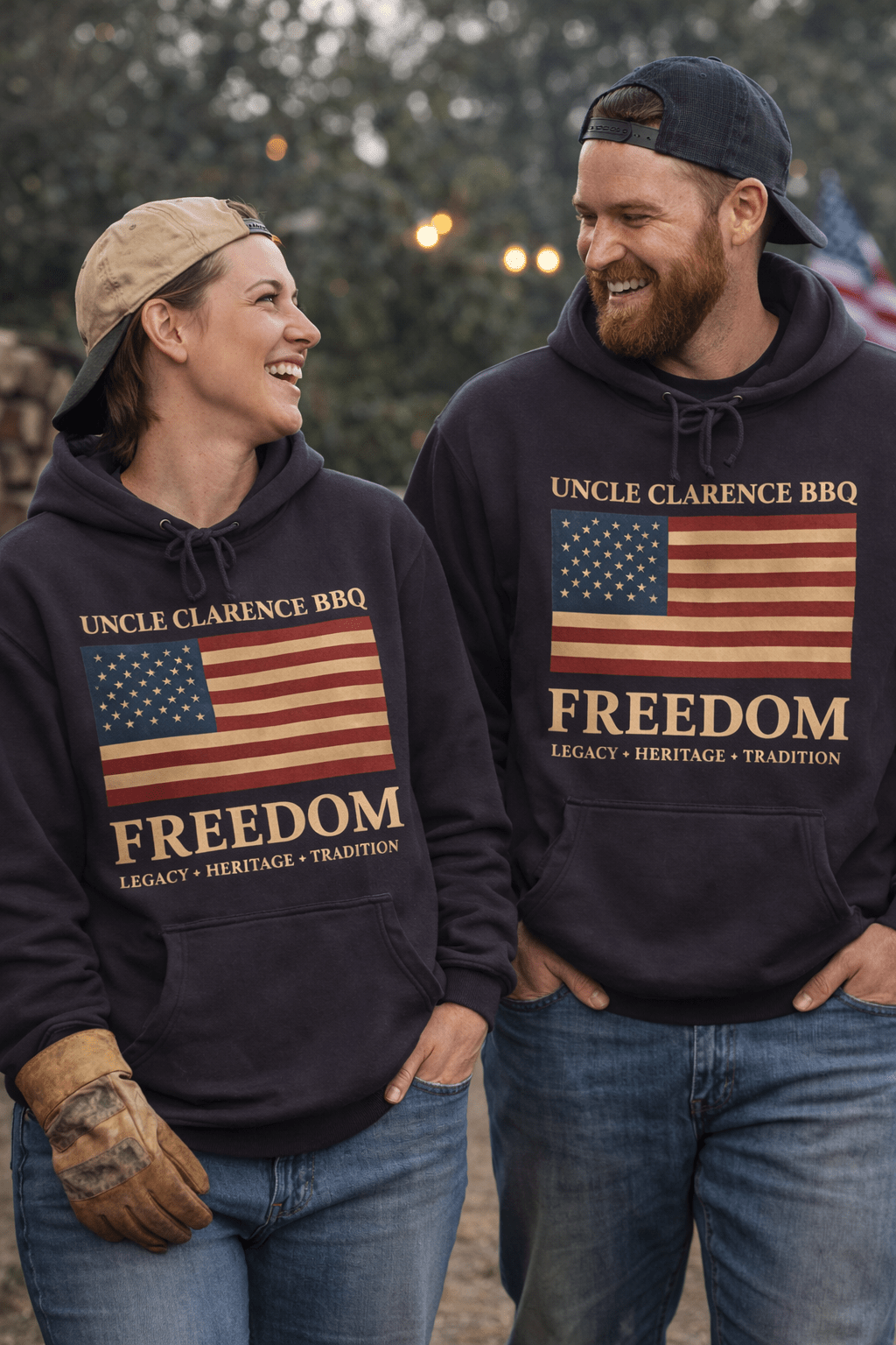 FreedomWear Heritage Flag Hoodie | Premium American BBQ Apparel by Uncle Clarence BBQ - Uncle Clarence BBQ