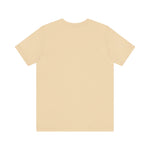 Back view of a beige Revolution BBQ flavors t-shirt with a classic fit for casual wear