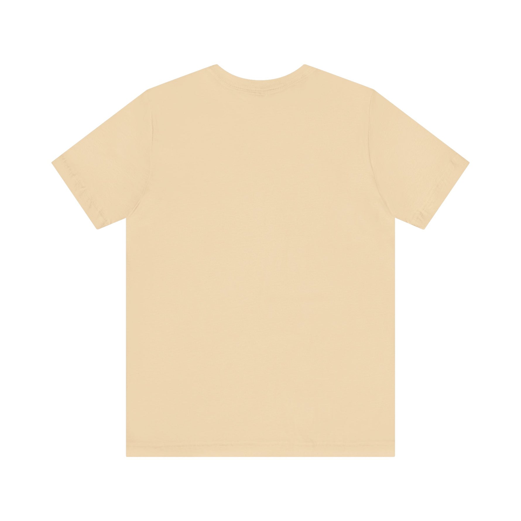 Back view of a beige Revolution BBQ flavors t-shirt with a classic fit for casual wear