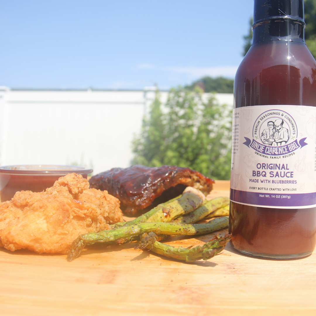 Blueberry-Infused Uncle Clarence BBQ Original BBQ Sauce.