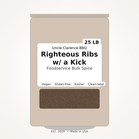 Title: Uncle Clarence BBQ Righteous Ribs w/ a Kick — Foodservice Bulk - Uncle Clarence BBQ