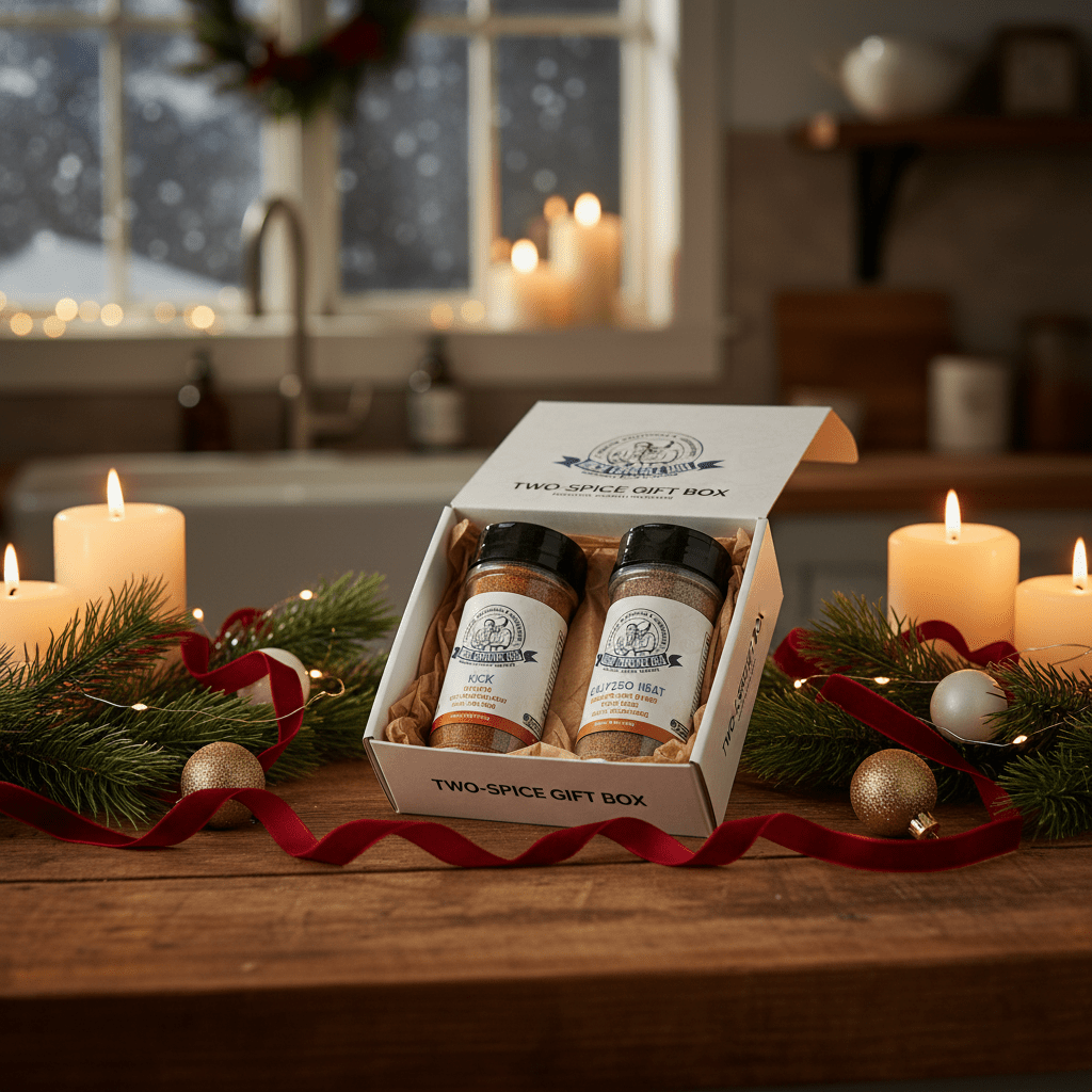 Two - Spice Gift Box – Righteous Ribs with a Kick & Calypso Heat Jerk Rub | Uncle Clarence BBQ - Uncle Clarence BBQ