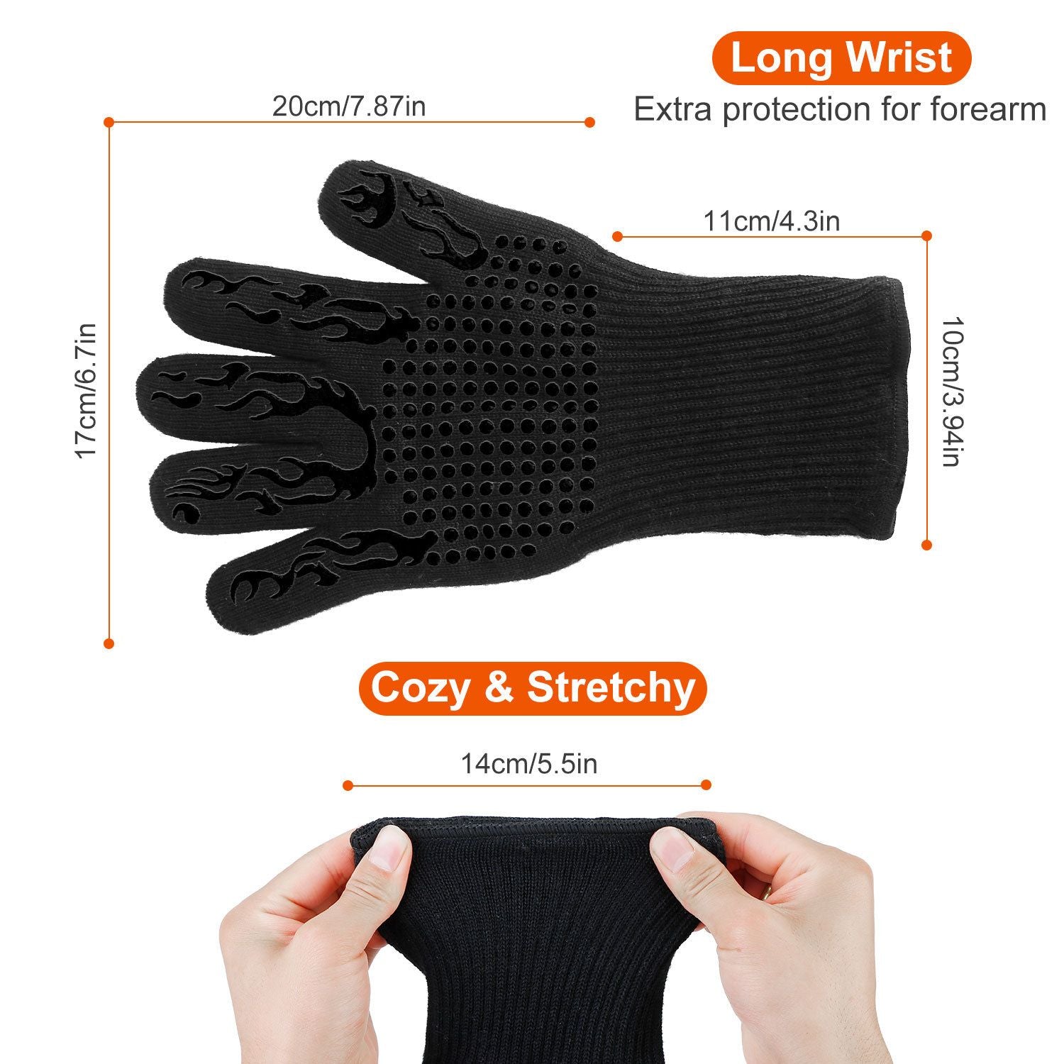 UCBBQ Carbon Fiber Extreme Heat BBQ Gloves – 1472°F Resistant, Non - Slip Silicone Grip, Premium BBQ Protection - Uncle Clarence BBQ