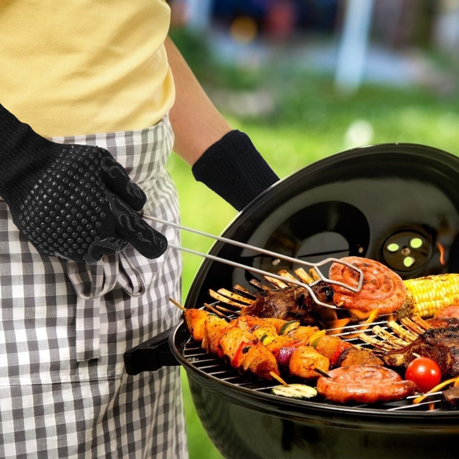 UCBBQ Carbon Fiber Extreme Heat BBQ Gloves – 1472°F Resistant, Non - Slip Silicone Grip, Premium BBQ Protection - Uncle Clarence BBQ