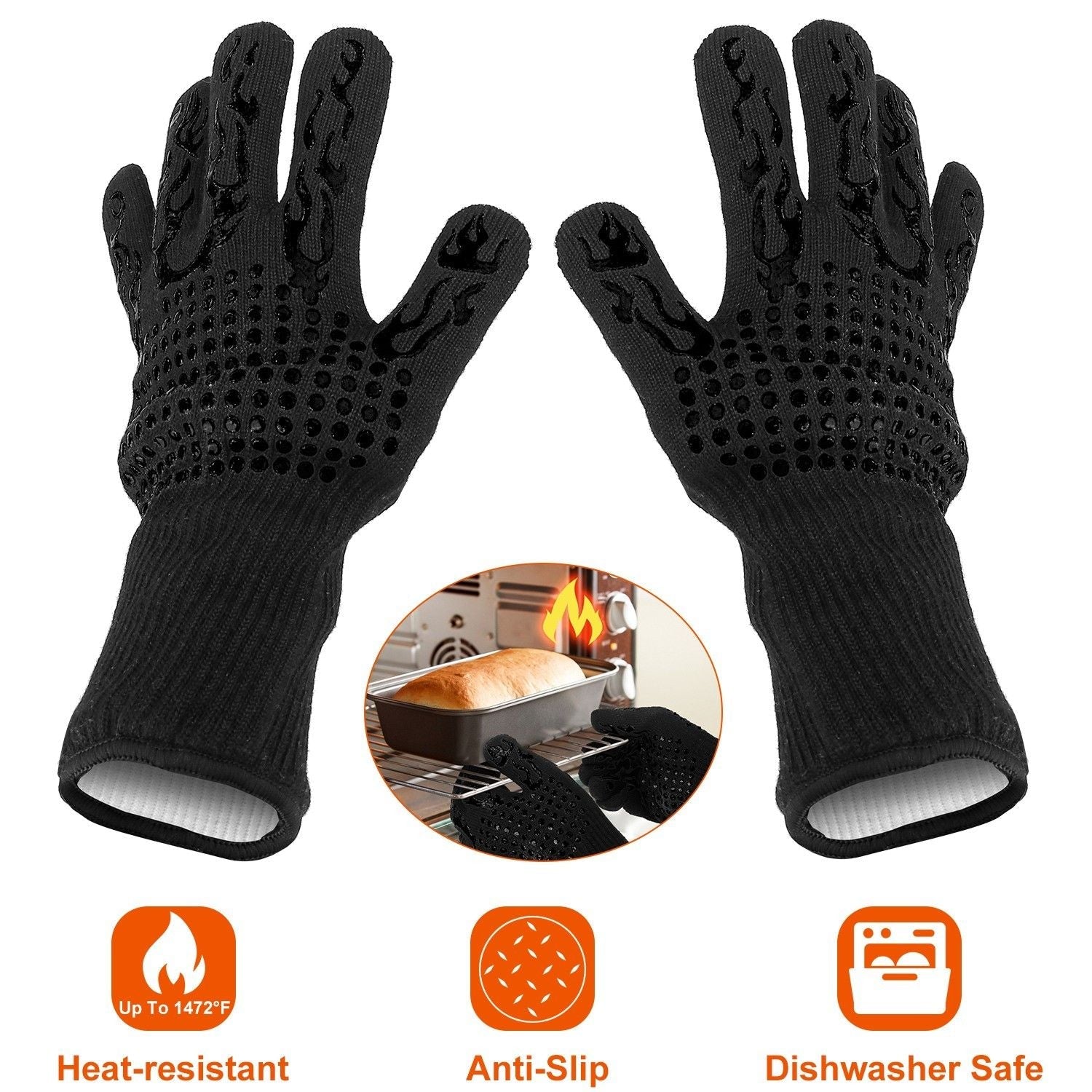 UCBBQ Carbon Fiber Extreme Heat BBQ Gloves – 1472°F Resistant, Non - Slip Silicone Grip, Premium BBQ Protection - Uncle Clarence BBQ