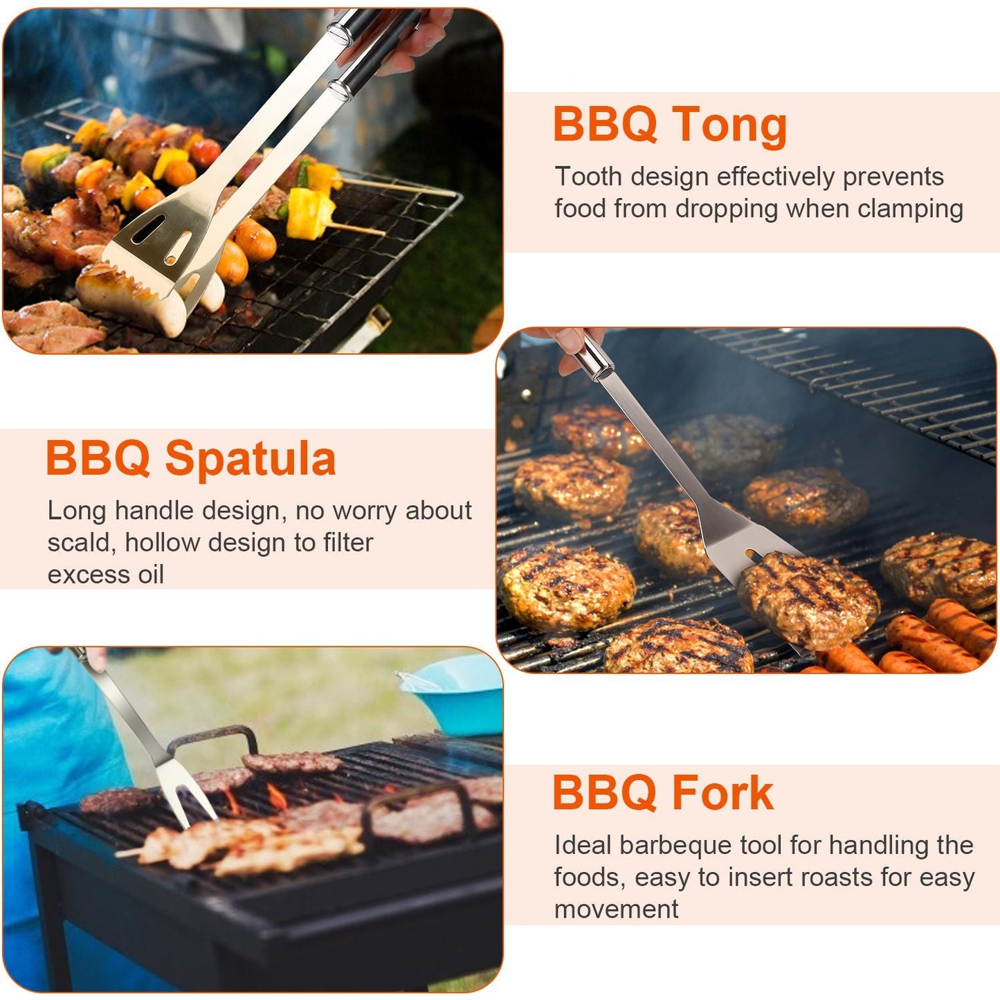 UCBBQ Premium 20 - Piece Stainless Steel Grill Tool Kit - Uncle Clarence BBQ