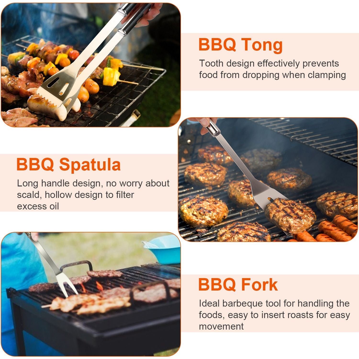 UCBBQ Premium 20 - Piece Stainless Steel Grill Tool Kit - Uncle Clarence BBQ