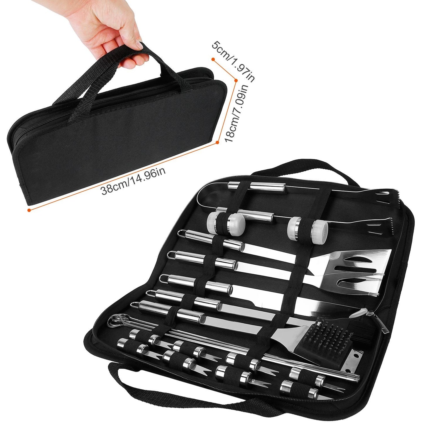 UCBBQ Premium 20 - Piece Stainless Steel Grill Tool Kit - Uncle Clarence BBQ