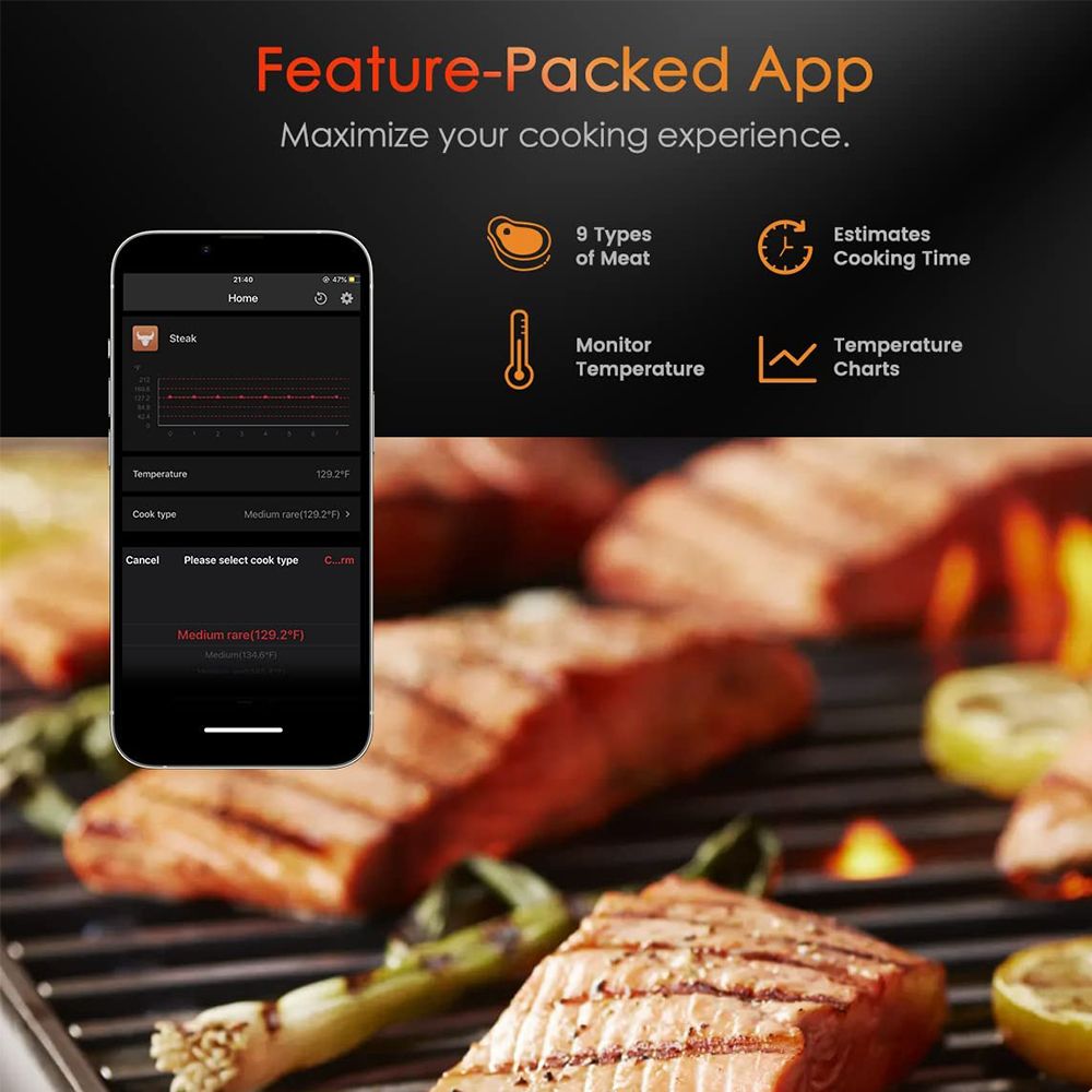 📡 UCBBQ Wireless Probe Meat Thermometer (165ft Range) - Uncle Clarence BBQ