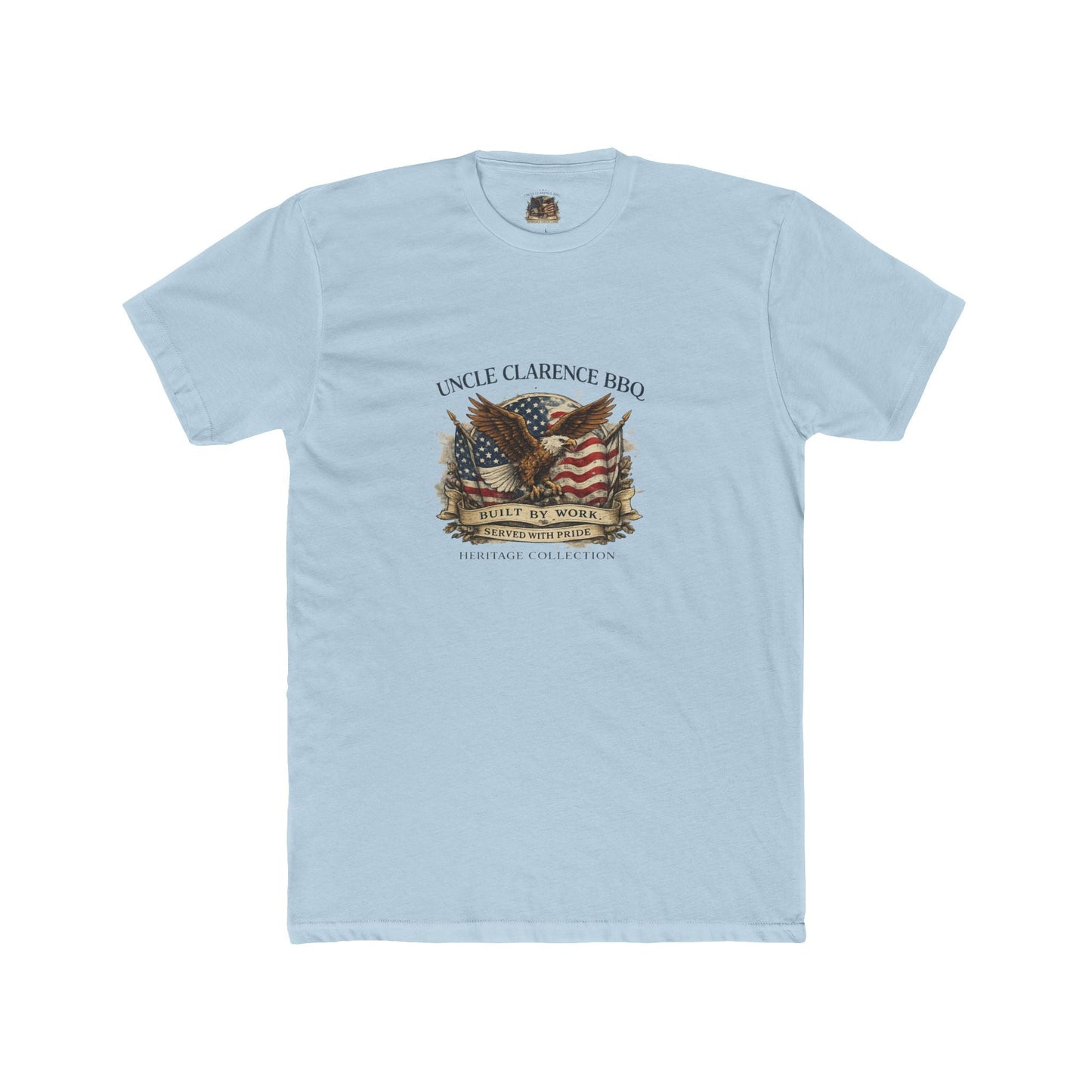 Uncle Clarence BBQ Heritage Eagle Shirt – Vintage Americana Patriotic T-Shirt - Uncle Clarence BBQ