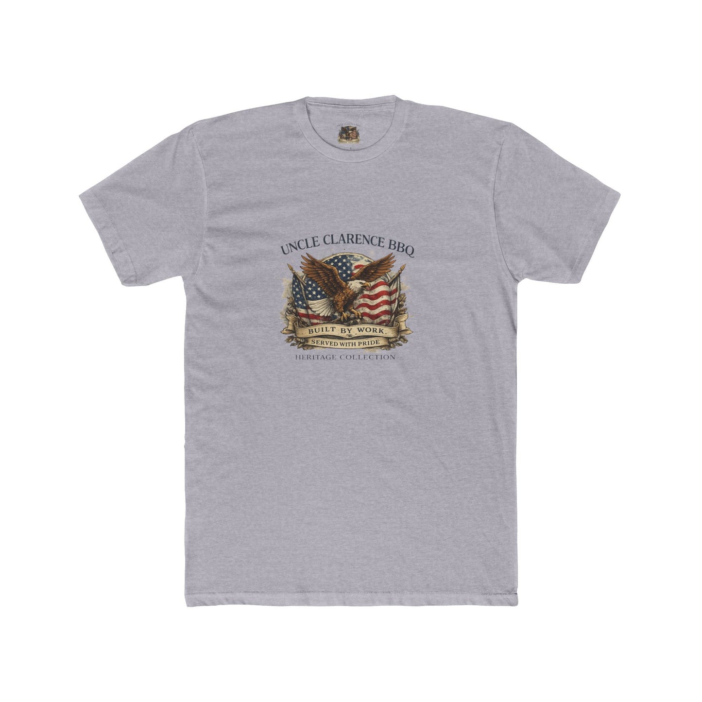 Uncle Clarence BBQ Heritage Eagle Shirt – Vintage Americana Patriotic T-Shirt - Uncle Clarence BBQ