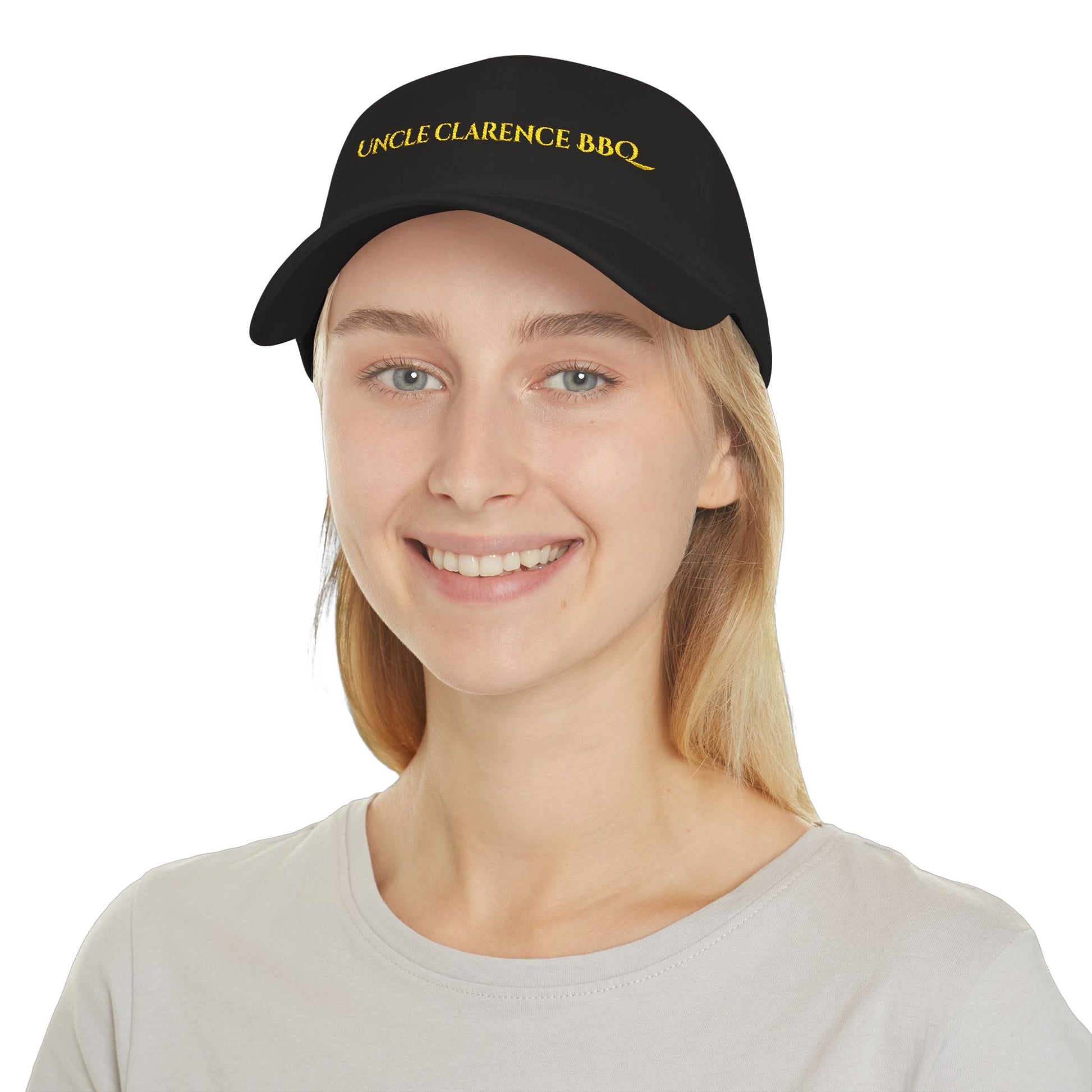Uncle Clarence BBQ Legacy Hat – Premium Black Embroidered Cotton Golf Hat - Uncle Clarence BBQ