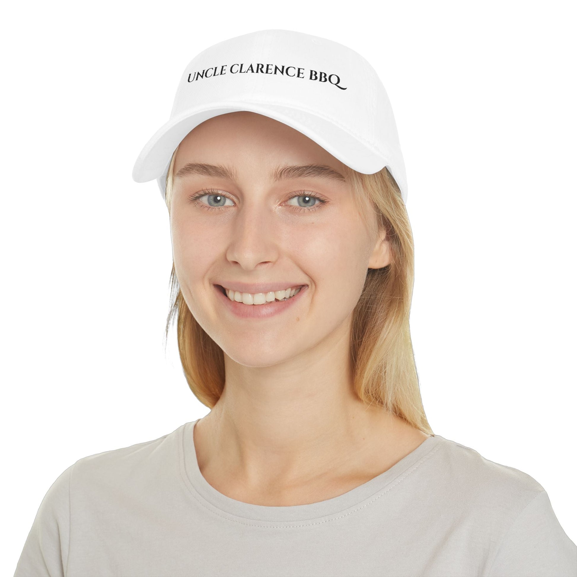 Uncle Clarence BBQ Legacy Hat – Premium White Embroidered Cotton Golf Hat - Uncle Clarence BBQ